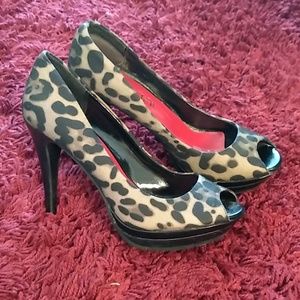 Leopard print high heels